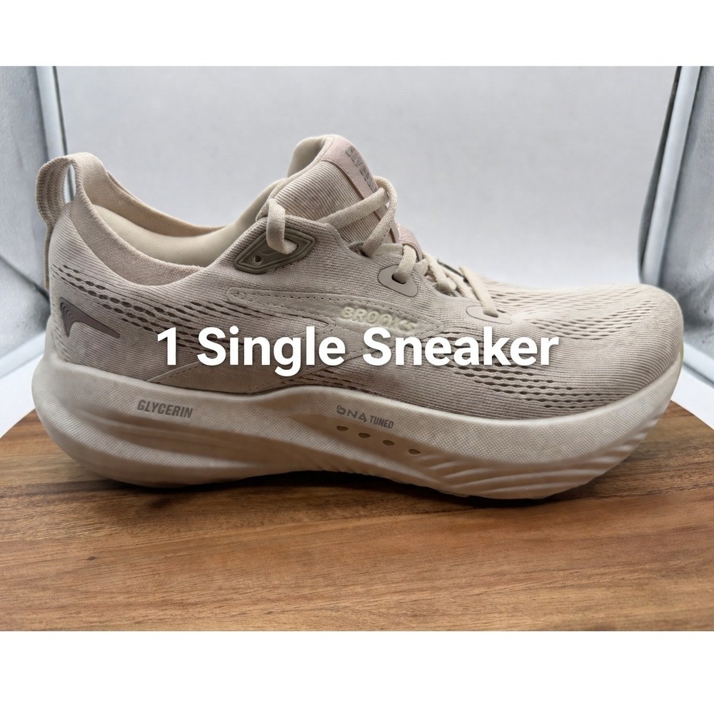 Single Right Sneaker Brooks Glycerin 21 Women's Size 9 Cream Tan     0425